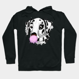 Cute Dalmatian puppy with bubblegum Hoodie